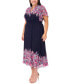 Plus Size Flutter-Sleeve V-Neck Maxi Dress