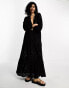 IIsla & Bird long sleeve maxi broderie summer dress in black