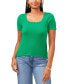 ფოტო #1 პროდუქტის Women's Pointelle Short-Sleeve Sweater