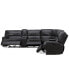 Фото #4 товара Binardo 136" 7 Pc Zero Gravity Leather Sectional with 3 Power Recliners and 2 Console, Created for Macy's