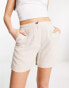 Weekday Kit linen mix shorts in off-white Белый, 46 - фото #1