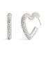 Фото #5 товара Faux Stone Pave Heart Hoop Earrings