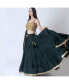 ფოტო #4 პროდუქტის Women's Green and Gold Lehenga Choli Set with Mirror Work Blouse and Embellished Dupatta