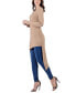 ფოტო #3 პროდუქტის Women's Long Sleeve Knee Length Tunic Top