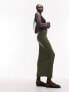 Фото #1 товара Topshop Tall mesh lace trim midi skirt in khaki