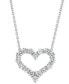 ფოტო #1 პროდუქტის Diamond Open Heart 18" Pendant Necklace (1-1/2 ct. t.w.) in 14k White Gold