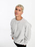 Фото #4 товара Weekday oversized sweatshirt in grey melange