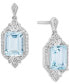 Aquamarine (1 ct. t.w.) & Diamond (1/4 ct. t.w.) Elsa Drop Earrings in Sterling Silver