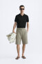 Cotton and silk knit polo shirt