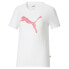 Puma Power Fill Cat Logo Crew Neck Short Sleeve T-Shirt Womens White Casual Tops