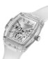 ფოტო #4 პროდუქტის Men's Multi-Function Transparent and Silver-Tone Silicone Strap Watch 43mm