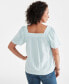 ფოტო #4 პროდუქტის Women's Cotton Gauze Square-Neck Top, Created for Macy's
