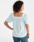 ფოტო #4 პროდუქტის Petite Cotton Square-Neck Raglan-Sleeve Top, Created for Macy's