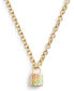 Фото #1 товара Faux Stone Signature Rainbow Quilted Lock Pendant Necklace