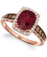 ფოტო #1 პროდუქტის Creme Brulee® Raspberry Rhodolite (2-1/3 ct. t.w.) & Diamond (3/8 ct. t.w.) Ring in 14k Rose Gold