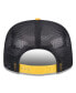 Men's Black/Gold Golden State Warriors Throwback Team Arch Golfer Snapback Hat - фото #4