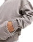 Фото #4 товара Hollister boxy fit hoodie in washed brown/grey