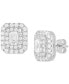ფოტო #3 პროდუქტის Lab Grown Diamond Square Halo Stud Earrings (1-1/2 ct. t.w.) in 14k White Gold