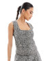 Фото #1 товара Kaiia boucle square neck top co-ord in grey