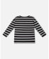 ფოტო #2 პროდუქტის Toddler Boys Striped Rib T-Shirt Black - Toddler|Child