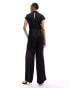 Vero Moda Tall high neck short sleeve jumpsuit in black