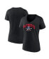 ფოტო #1 პროდუქტის Women's Black New England Patriots Plus Size Drop Back V-Neck T-shirt