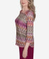 Petite Wine Country Chevron Textured Crew Neck Top