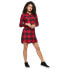 URBAN CLASSICS Check Long Sleeve Short Dress