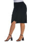 Plus Size Elastic Waist Knee Length Skirt