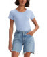 ფოტო #1 პროდუქტის Women's Slim Fit Honey Ribbed Logo T-Shirt