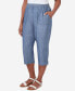 Фото #3 товара Petite Blue Bayou Pull On Chambray Capri Pants