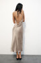 Фото #10 товара Платье из сатина с драпированной деталью ZARA