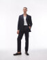 Фото #1 товара Topman linen blend mix slim suit trouser in navy