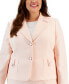 Plus Size Textured Two-Button Slim Skirt Suit