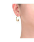 ფოტო #2 პროდუქტის 14K Gold Plated Assymetrical Open Hoop Earrings