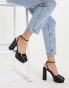 Фото #4 товара Miss Selfridge Grande black croc pu heel