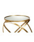 Desma Glam and Luxe 20.3" Finished Metal and Mirrored Glass End Table - фото #3