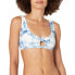 Body Glove Standard May Bikini Top Peekaboo Front Bow Cloud Blue Rib, XL