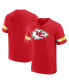 Фото #1 товара Men's Red Kansas City Chiefs Jersey Tackle V-Neck T-shirt