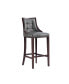 Фото #1 товара Барный стул с подлокотниками Manhattan Comfort Fifth Avenue 19" из бука с искусственной кожей