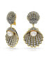 Crystal Swarovski Imitation Pearl, Shell, White, Gold-Tone Idyllia Clip Earrings