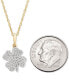 Фото #4 товара Wrapped diamond Clover 18" Pendant Necklace (1/10 ct. t.w.) in 10k Gold, Created for Macy's