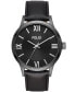 ფოტო #1 პროდუქტის Men's Three Hand Black Polyurethane Watch 45mm