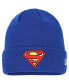 Men's and Women's Blue Superman Cuffed Knit Hat