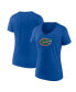 ფოტო #3 პროდუქტის Women's Royal Florida Gators Evergreen Logo V-Neck T-shirt