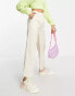 Фото #4 товара Noisy May Petite tailored wide leg dad trousers in cream