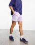 Coney Island Picnic co-ord mesh shorts in purple with art school placement prints