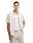 Jack & Jones co-ord oversized revere collar crinkle shirt in beige