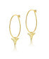 ფოტო #3 პროდუქტის 14K Gold Plated Cubic Zirconia Hoop Earrings