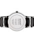 ფოტო #3 პროდუქტის Watch, Unisex Swiss Centrix Diamond Accent Stainless Steel and Black Ceramic Bracelet 38mm R30934712